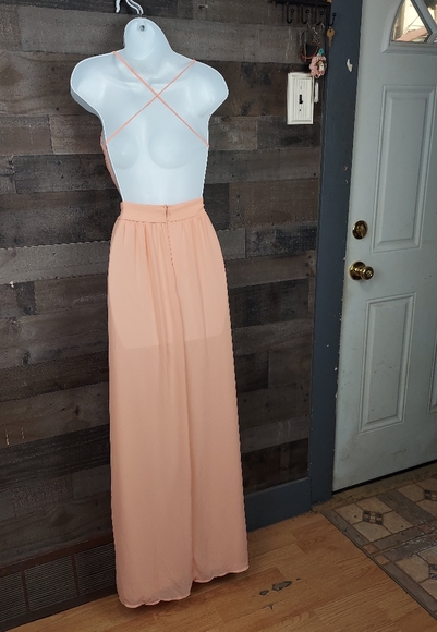 Lulu's Rooftop Garden Chiffon Maxi Backless Dress - Picture 4 of 14